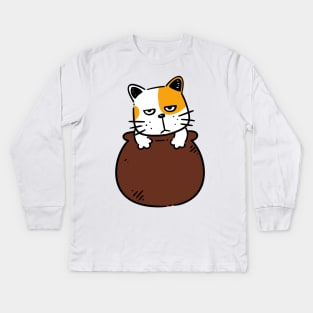 Cat in Pot Kids Long Sleeve T-Shirt